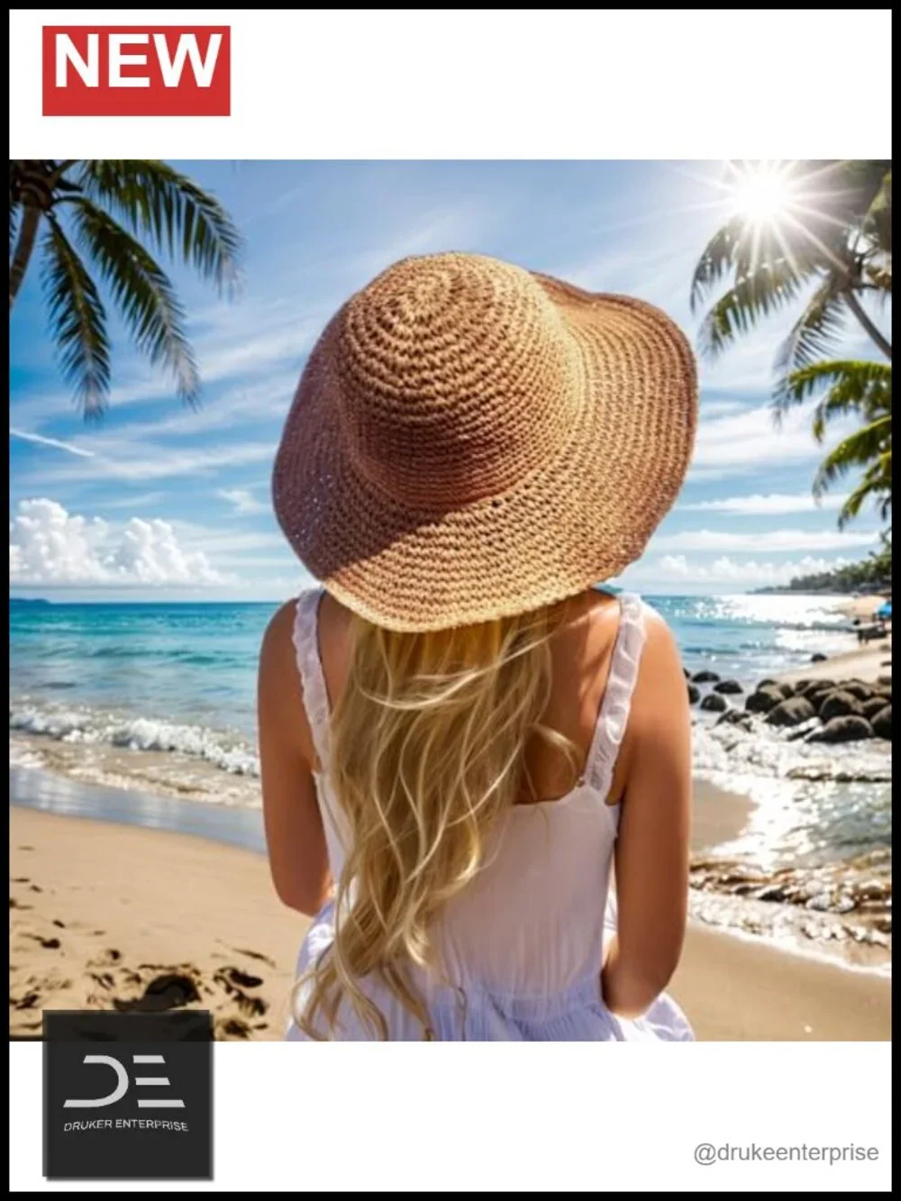 Floppy Big Beach Straw Hat Foldable Wide Brim Packable Sun Hat Travel